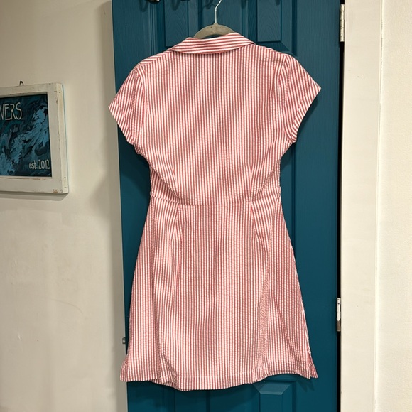 Vineyard Vines seersucker tie front striped dress - 6 - Picture 3 of 10